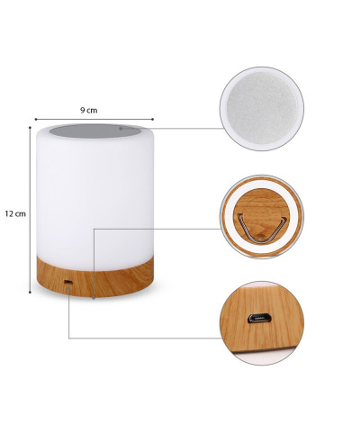 Techly I-Led Touch Lampa Stołowa 1,6 W Biały
