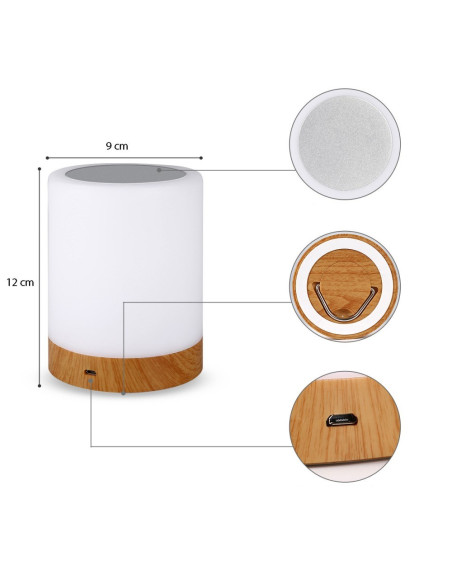 Techly I-Led Touch Lampa Stołowa 1,6 W Biały