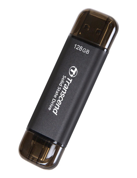 Transcend Esd310C Technologia Thunderbolt 128 Gb Usb Type-A / Usb Type-C Usb 3.2 Gen 2X2 Czarny
