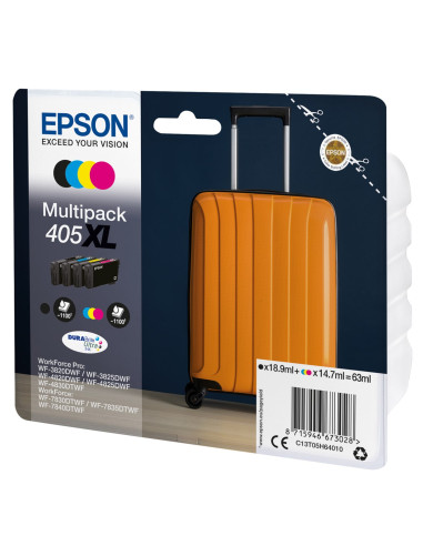 Epson 405Xl Durabrite Ultra Nabój Z Tuszem 1 Szt. Oryginalny Wysoka (Xl) Wydajność Czarny, Cyjan, Purpurowy, Żółty