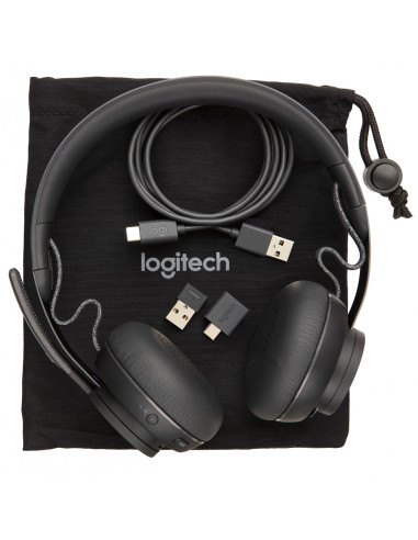 Logitech Zone Zestaw Słuchawkowy Bezprzewodowy Opaska Na Głowę Biuro/Centrum Telefoniczne Bluetooth Grafitowy