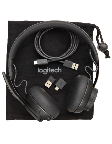 Logitech Zone Zestaw Słuchawkowy Bezprzewodowy Opaska Na Głowę Biuro/Centrum Telefoniczne Bluetooth Grafitowy