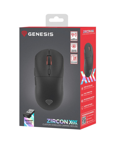 Genesis Zircon Xiii Myszka Gaming Oburęczny Rf Wireless + Usb Type-C Optyczny 26000 Dpi