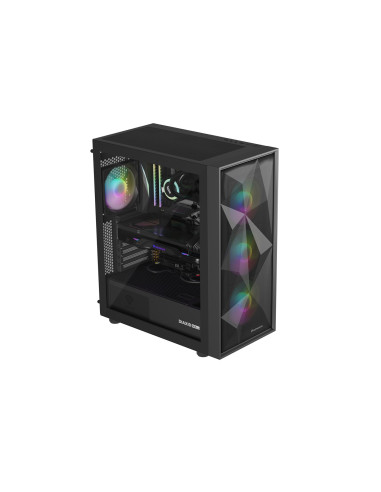 Natec Obudowa Gamingowa Genesis Diaxid 605 Argb Midi Tower Usb-C Z Oknem Czarna