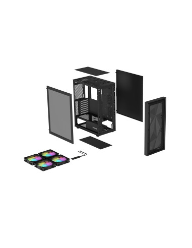 Natec Obudowa Gamingowa Genesis Diaxid 605 Argb Midi Tower Usb-C Z Oknem Czarna