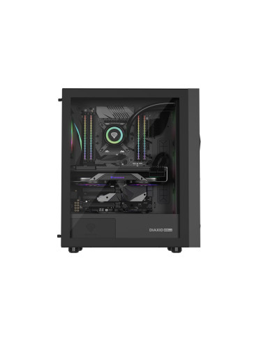 Natec Obudowa Gamingowa Genesis Diaxid 605 Argb Midi Tower Usb-C Z Oknem Czarna