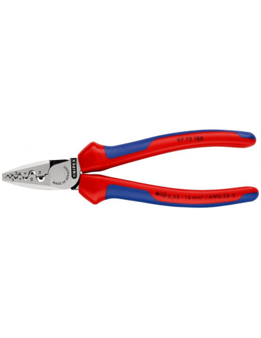 Knipex 97 72 180 Zaciskarka Kablowa Scyzoryk Niebieski, Czerwony, Srebrny