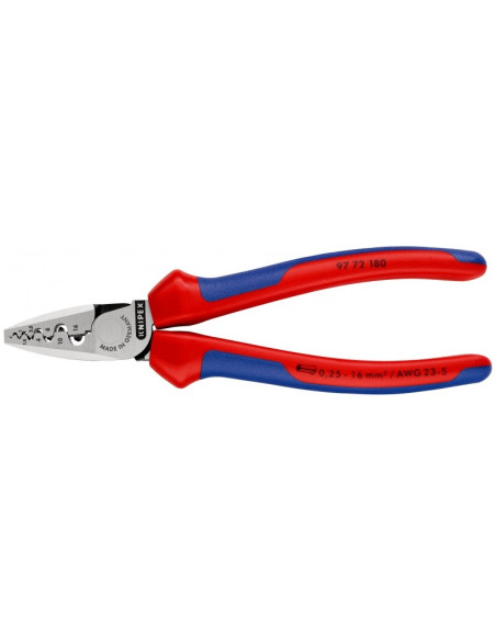 Knipex 97 72 180 Zaciskarka Kablowa Scyzoryk Niebieski, Czerwony, Srebrny
