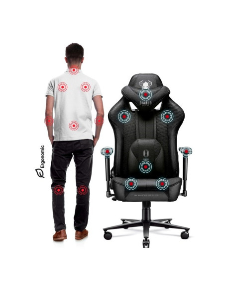 Fotel Gamingowy Diablo X-Player 2.0 Normal Fotel Czarno-Czarny