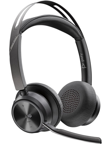 Poly Zestaw Słuchawkowy Voyager Focus 2 Z Certyfikatem Microsoft Teams Usb-C-C + Przejściówka Usb-C/A + Podstawka Ładująca