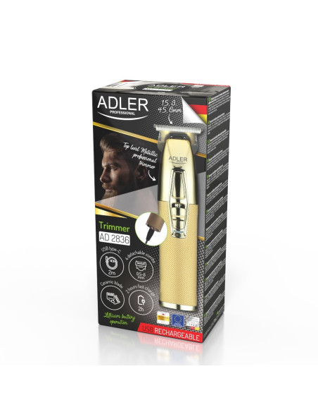 Trymer Adler Ad 2836G Złoty Usb
