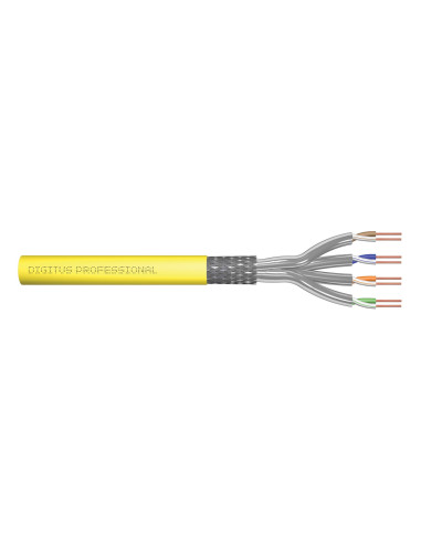 Digitus Kabel Instalacyjny Kat.7A, S/Ftp, Dca-S1A D1 A1, Awg 22/1, Lsoh, 1000M, Żółty, Szpula