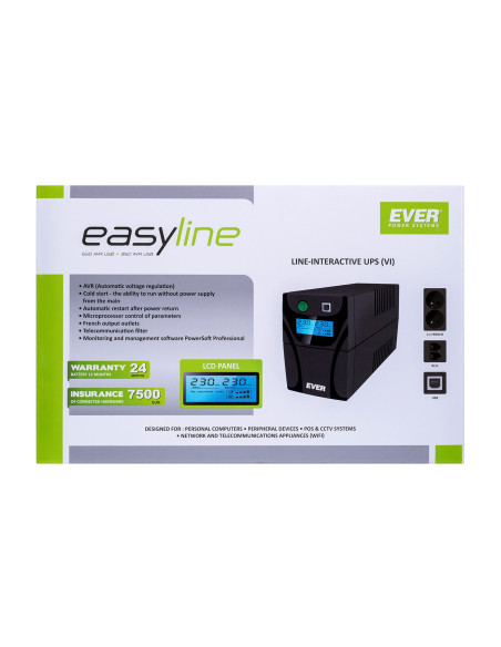 Zasilacz Ups Ever Easyline 650Avr Usb (T/Easyto-000K65/00)