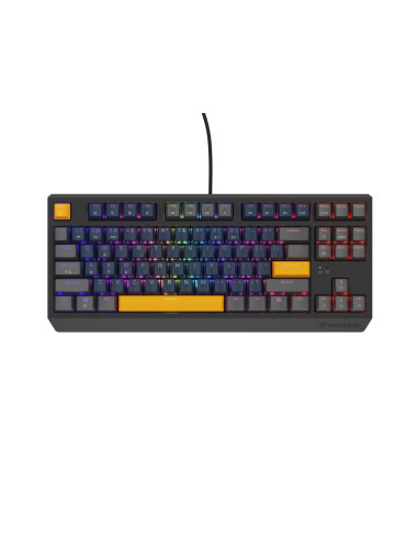 Genesis Thor 230 Tkl Klawiatura Gaming Usb + Rf Wireless + Bluetooth Qwerty Czarny, Niebieski, Szary, Pomarańczowy