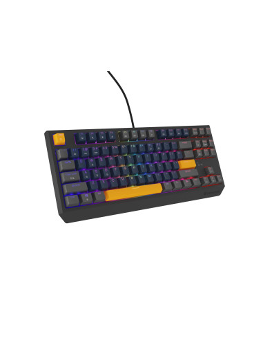Genesis Thor 230 Tkl Klawiatura Gaming Usb + Rf Wireless + Bluetooth Qwerty Czarny, Niebieski, Szary, Pomarańczowy