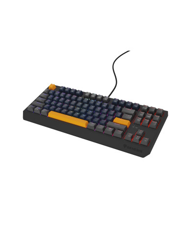 Genesis Thor 230 Tkl Klawiatura Gaming Usb + Rf Wireless + Bluetooth Qwerty Czarny, Niebieski, Szary, Pomarańczowy