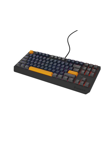Genesis Thor 230 Tkl Klawiatura Gaming Usb + Rf Wireless + Bluetooth Qwerty Czarny, Niebieski, Szary, Pomarańczowy