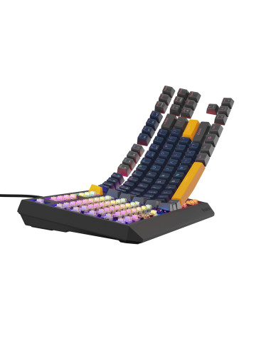 Genesis Thor 230 Tkl Klawiatura Gaming Usb + Rf Wireless + Bluetooth Qwerty Czarny, Niebieski, Szary, Pomarańczowy