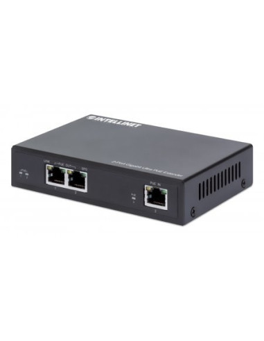 Intellinet 561600 Przedłużacz Sieciowy Nadajnik Sieciowy Czarny 10, 100, 1000 Mbit/S
