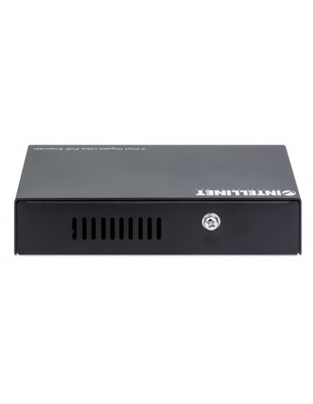 Intellinet 561600 Przedłużacz Sieciowy Nadajnik Sieciowy Czarny 10, 100, 1000 Mbit/S