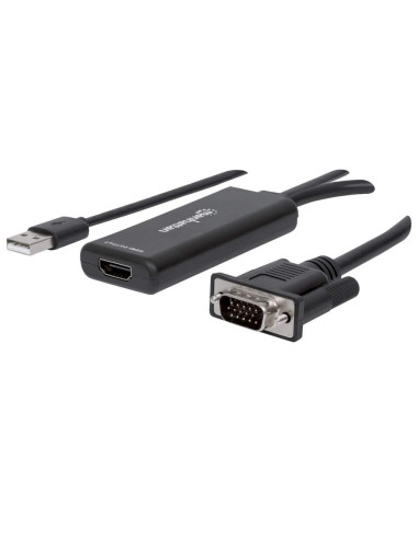 Manhattan 152426 Adapter Kablowy 1 M Usb Type-A + Vga (D-Sub) Hdmi Czarny