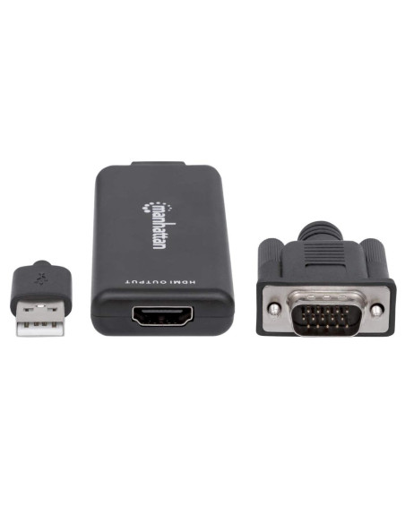 Manhattan 152426 Adapter Kablowy 1 M Usb Type-A + Vga (D-Sub) Hdmi Czarny