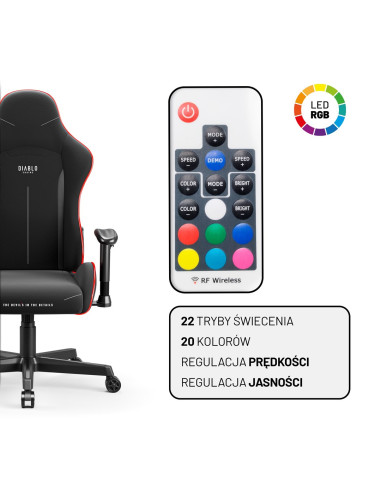 Fotel Gamingowy Diablo X-St4Rter Fotel Czarny Led