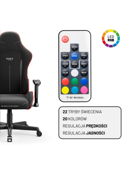 Fotel Gamingowy Diablo X-St4Rter Fotel Czarny Led