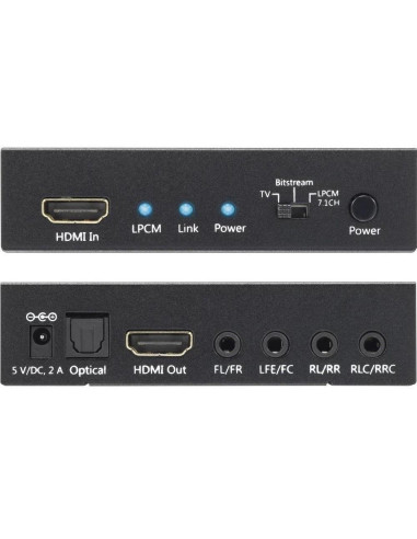 Techly Idata Hdmi-Ea74K Konwerter Plików Audio Czarny