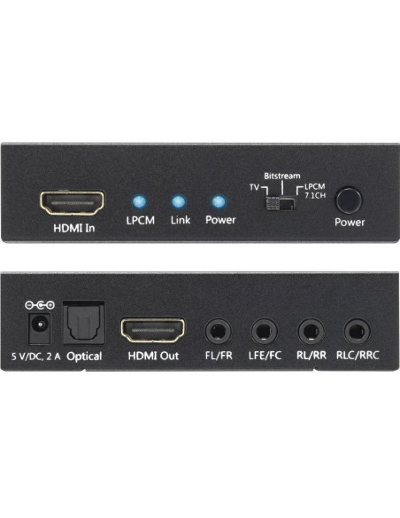 Techly Idata Hdmi-Ea74K Konwerter Plików Audio Czarny