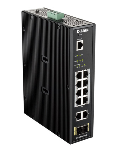 D-Link Dis-200G-12Ps Łącza Sieciowe Zarządzany L2 Gigabit Ethernet (10/100/1000) Obsługa Poe Czarny