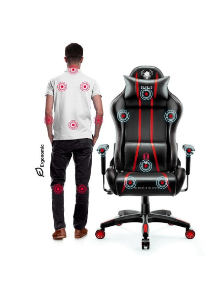 Fotel Gamingowy Diablo X-One 2.0 Normal Fotel Czarno-Czerwony