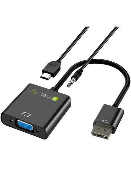 Techly Hdmi - Vga+3.5Mm+Micro Usb B M/F 0,15 M Czarny