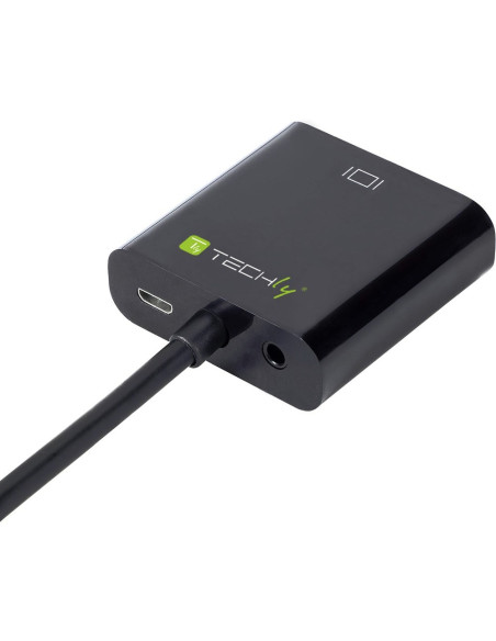 Techly Hdmi - Vga+3.5Mm+Micro Usb B M/F 0,15 M Czarny