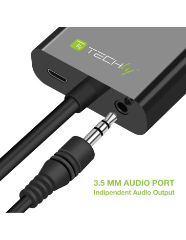 Techly Hdmi - Vga+3.5Mm+Micro Usb B M/F 0,15 M Czarny