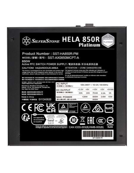 Silverstone Hela 850R Platinum Moduł Zasilaczy 850 W 20+4 Pin Atx Atx Czarny