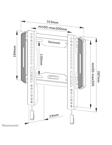 Neomounts Wl30-550Bl12 Uchwyt Do Telewizorów 165,1 Cm (65") Czarny