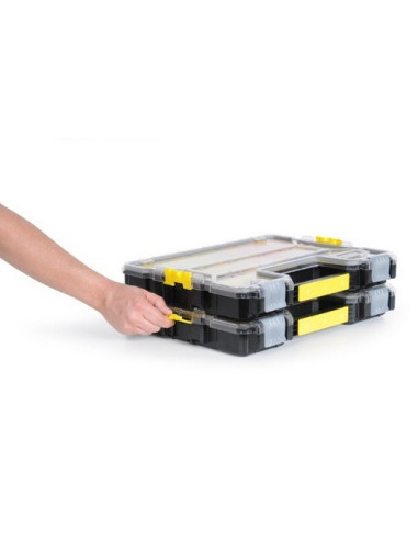 Stanley 1-97-517 Pudełko Na Narzędzia Czarny, Przezroczysty, Żółty