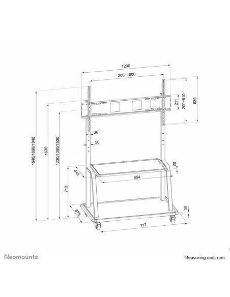Neomounts Ns-M4000Black Uchwyt Do Tablic Informacyjnych 2,67 M (105") Czarny