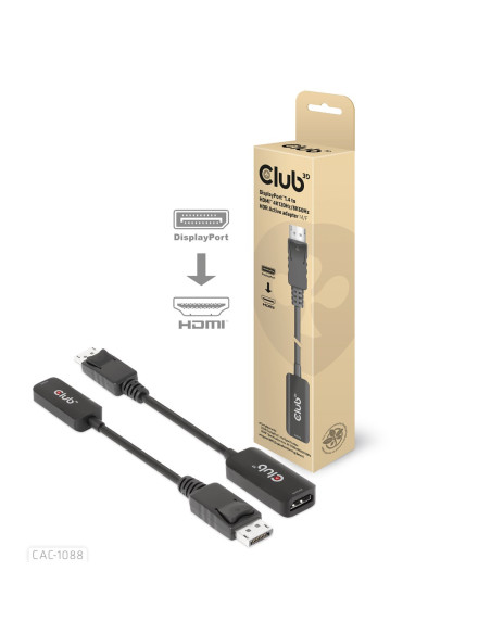 Club3D Cac-1088 Adapter Kablowy 0,21 M Displayport Hdmi Czarny