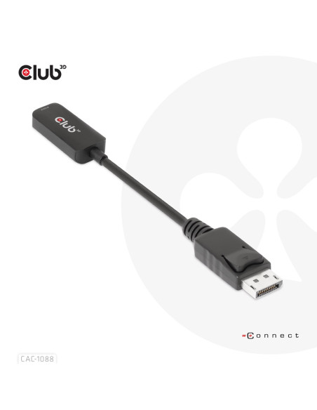 Club3D Cac-1088 Adapter Kablowy 0,21 M Displayport Hdmi Czarny