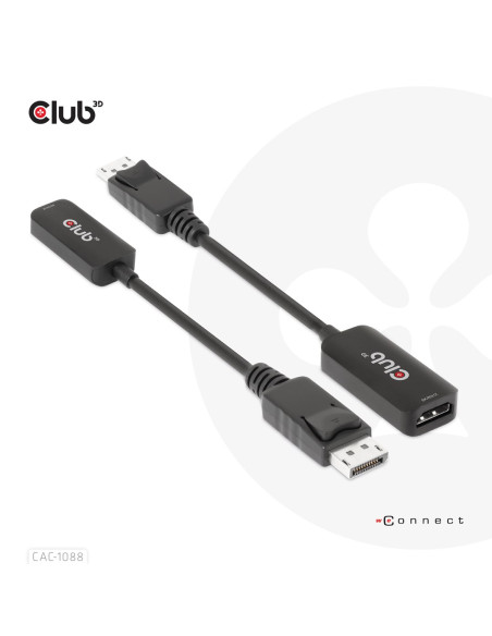 Club3D Cac-1088 Adapter Kablowy 0,21 M Displayport Hdmi Czarny