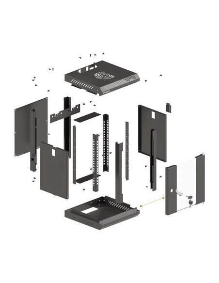 Lanberg Wf11-3306-10B Stojak 6U Szafa Wisząca Czarny