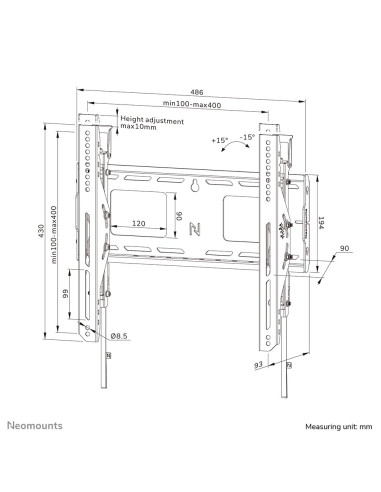 Neomounts Wl35-750Bl14 Uchwyt Do Telewizorów 190,5 Cm (75") Czarny