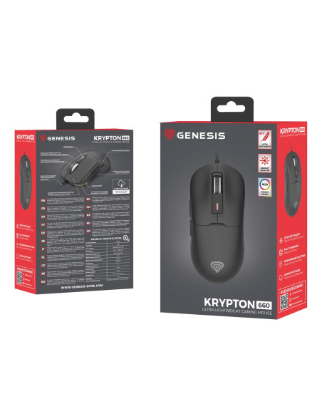 Genesis Krypton 660 Myszka Gaming Po Prawej Stronie Usb Typu-A Optyczny 12000 Dpi
