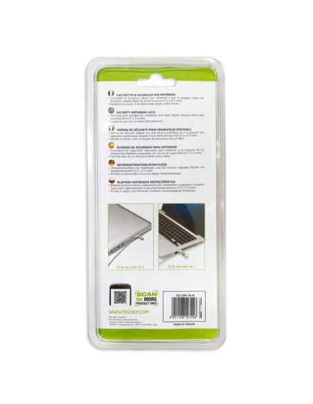 Techly Iq-Lok-16-K Zapięcie Do Kabli Srebrny 1,8 M