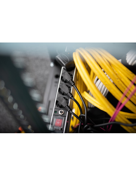 Digitus Listwa Zasilająca Pdu 19" Rack, 7X Gniazdo Schuko, 2.0M, 1X Wtyk Unischuko, 16A, Wł./Wył., Zabezpieczenie Przeciążeniowe