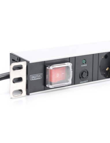 Digitus Listwa Zasilająca Pdu 19" Rack, 7X Gniazdo Schuko, 2.0M, 1X Wtyk Unischuko, 16A, Wł./Wył., Zabezpieczenie Przeciążeniowe