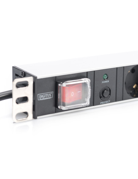 Digitus Listwa Zasilająca Pdu 19" Rack, 7X Gniazdo Schuko, 2.0M, 1X Wtyk Unischuko, 16A, Wł./Wył., Zabezpieczenie Przeciążeniowe