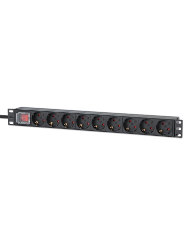 Intellinet 715133 Rozdzielacz Zasilania Pdu 9 X Gniazdo Sieciowe 1U Czarny